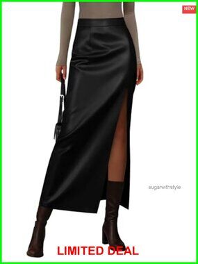 Faux Leather High Waist Maxi Pencil Skirt